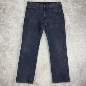 Levis 514 Straight Fit Jeans Mens 34x29 (34x28) Faded Black Denim Pants